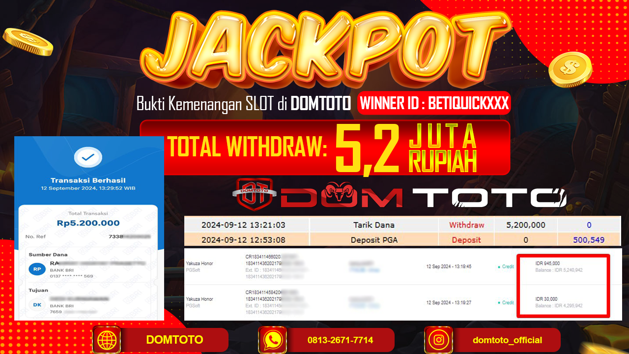 JACKPOT SLOT YAKUZA HONOR 12 SEPTEMBER 2024
